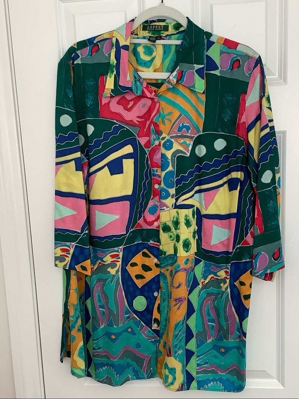 Lauren Ralph Lauren Multicolor Abstract Print Button-Down Shirt